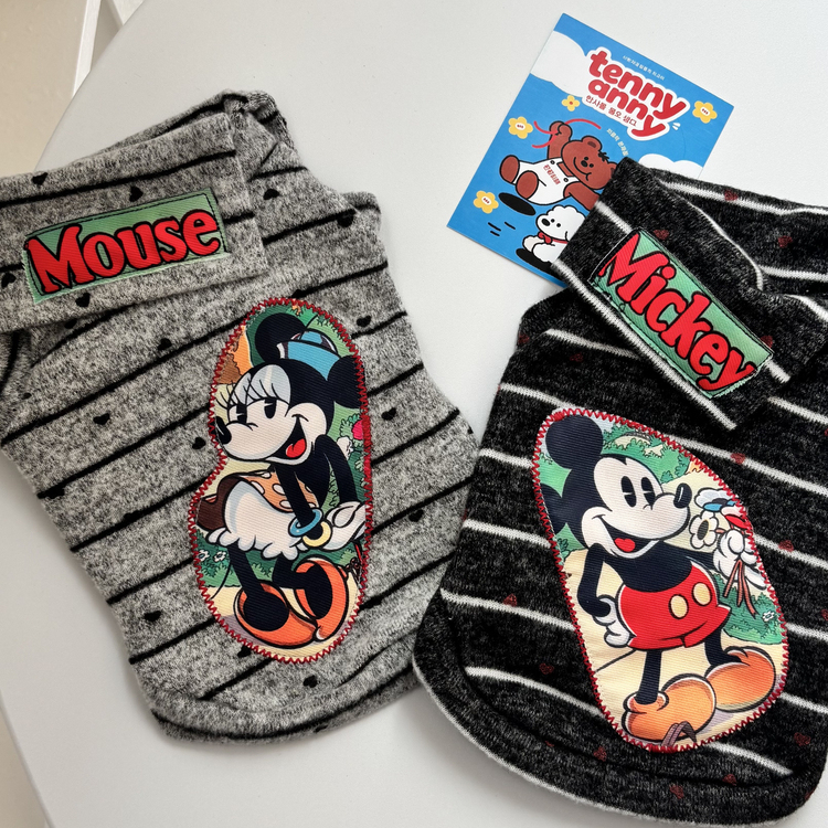 宠物衣服米奇米妮秋冬款背心米老鼠背心比熊雪纳瑞原创设计翻领