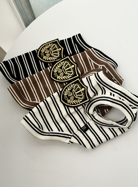 学院风经典条纹四季宠物猫狗背心衣服可爱小