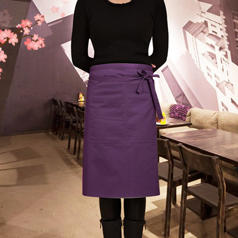 半身围裙纯棉工作围裙厨房餐厅可定制logo酒吧美发店围裙十件包邮