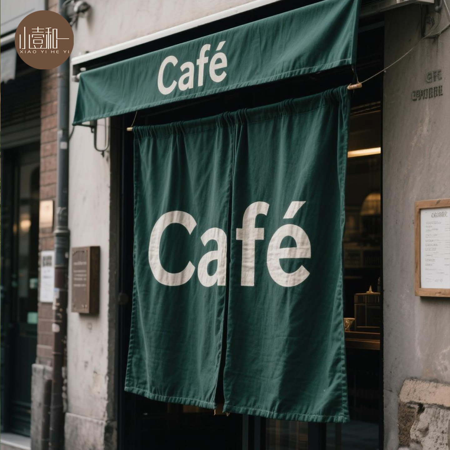 咖啡馆布帘定制餐厅门帘