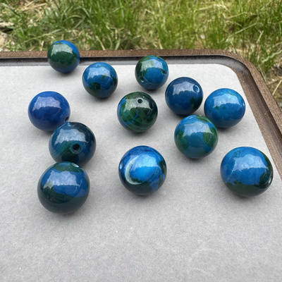 20mm大颗海王星单珠星际玛瑙星空蓝散珠圆珠多宝手串文玩饰品