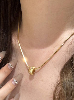 格调小红书同款布风金路通项链女秋冬搭配小众设计路路通吊坠项链