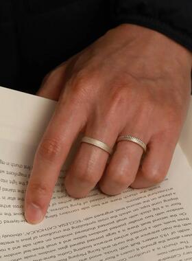 小红书爆款中古拉丝素圈戒指