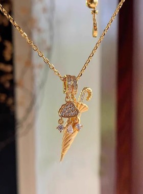 轻奢百搭流苏云朵雨伞吊坠毛衣链