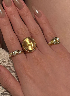 小红书爆款老钱中古风细闪戒指