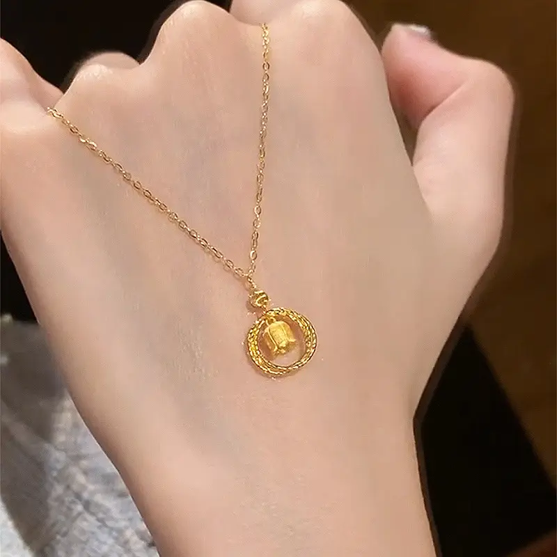 格调 小红书同款响动摇晃铃兰花项链2025新款精致奢品花朵吊坠女