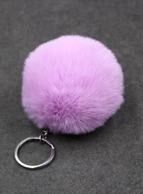 厂家价 仿真毛毛球钥匙扣 8cm仿兔毛包包钥匙扣挂件 女士汽车挂饰