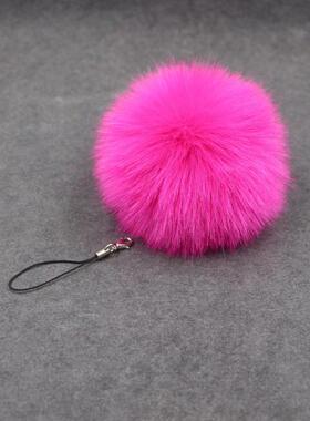 手感细腻可爱毛球手机挂绳钥匙扣 时尚包包毛绒挂饰