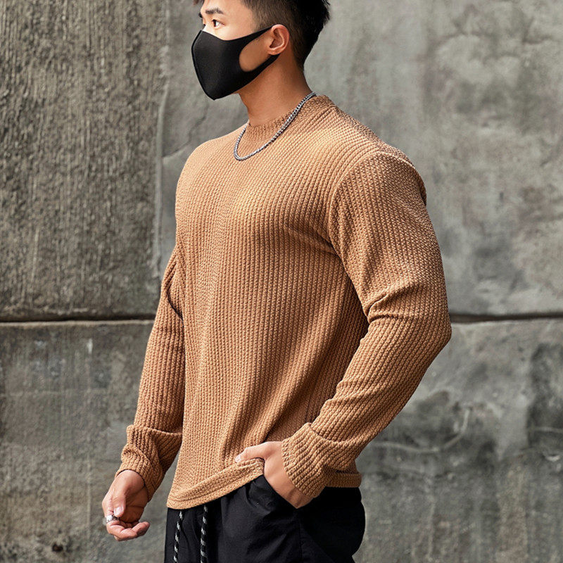 SPORTS LONG SLEEVE MENS AMERICAN T-SHIRT SLIM TRAINING CASUAL SWEATSHIRT BASE SHIRT WRINKLE ANTI WRINKLE RUNNING BASKETBALL FITNESS TOP