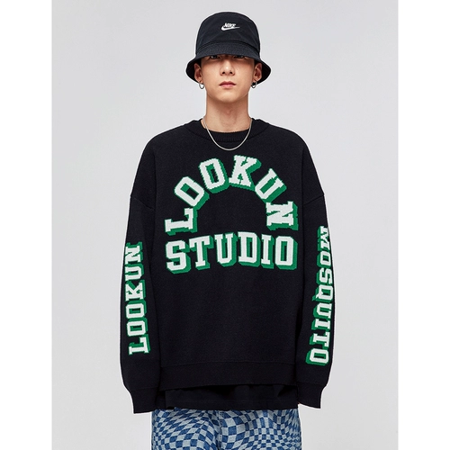 Зимний трикотажный свитер, дизайнерское термобелье, круглый воротник, увеличенная толщина, оверсайз, тренд сезона