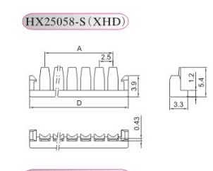 XHD-2S 3S 4S 5S 6S 7S 红星HXH 25058-S 接插件 锁片 红色连接器