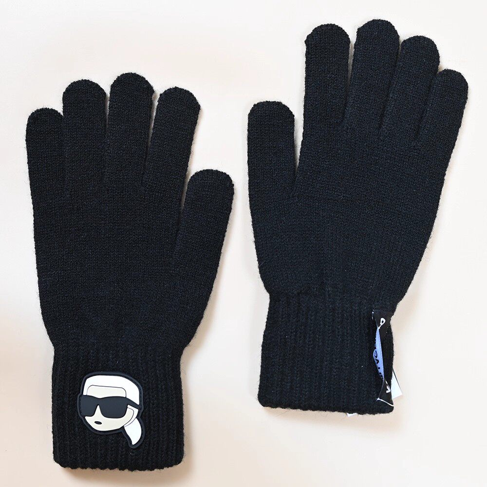 美系防寒保暖羊毛混纺软胶卡通头像针织手套