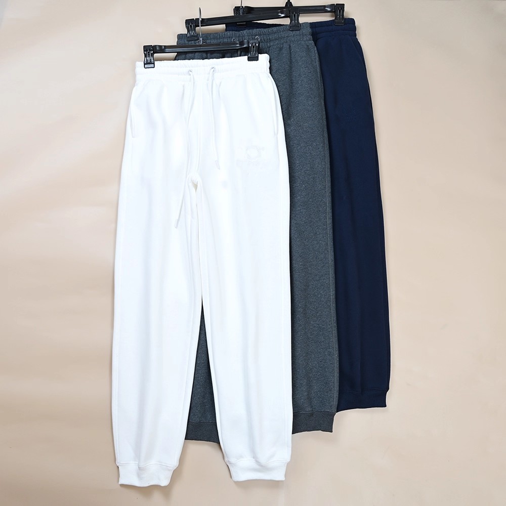 美汤系 女士腹绒保暖松紧高腰系直筒休闲卫裤