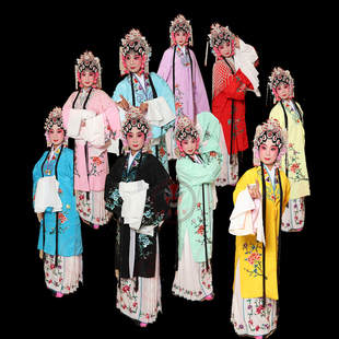 中原戏装优选戏曲青衣花旦女披 戏剧小姐女练功戏服褶子 牡丹女披