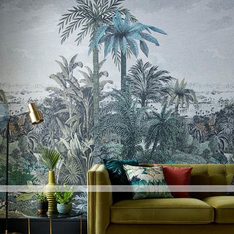 英国原装进口高端壁画植物枫丹白鹭 环保壁纸