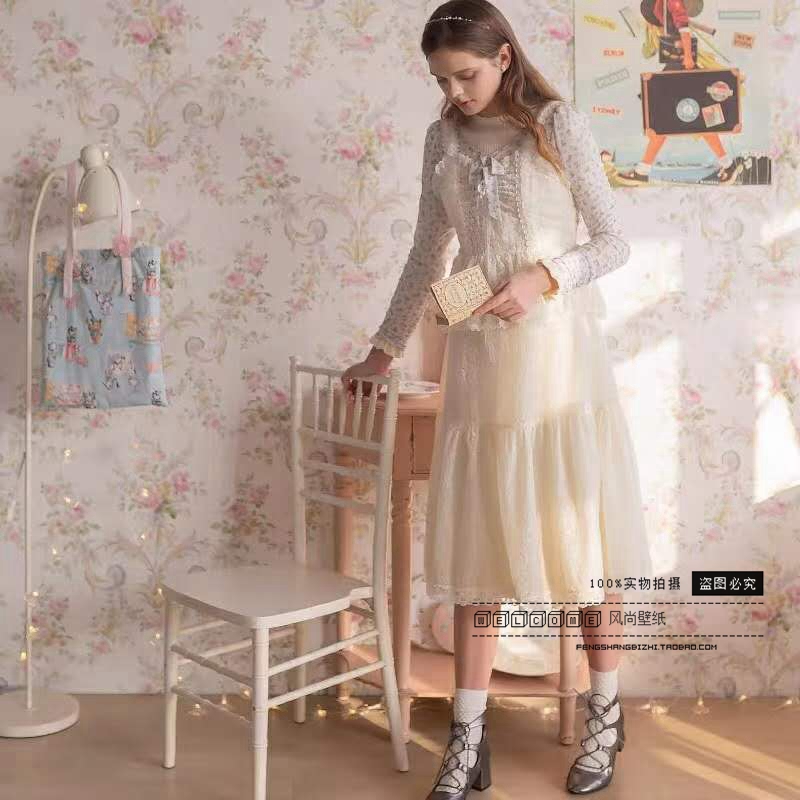 ab版美式花团环保客厅布鲁克壁纸