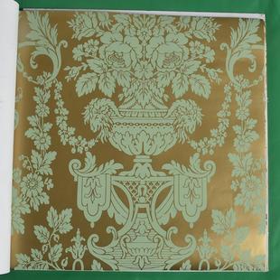 美国进口纯纸壁纸欧式大马士 珠光色贵气图案 客厅卧室满铺墙纸
