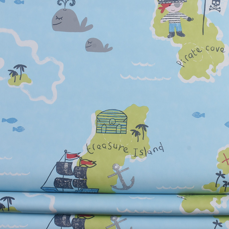 现货 英国原装进口壁纸 美式儿童房 蓝色航海家 环保纯纸墙纸