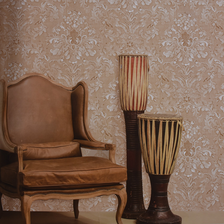 原装美国进口墙纸 美式新古典大马士革纯纸 电视背景墙 卧室 壁纸