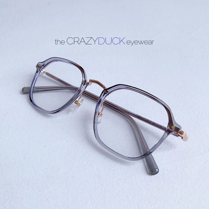 韩版复古透灰眼镜框女文艺多边形平光眼镜黑色防蓝光配近视度数男