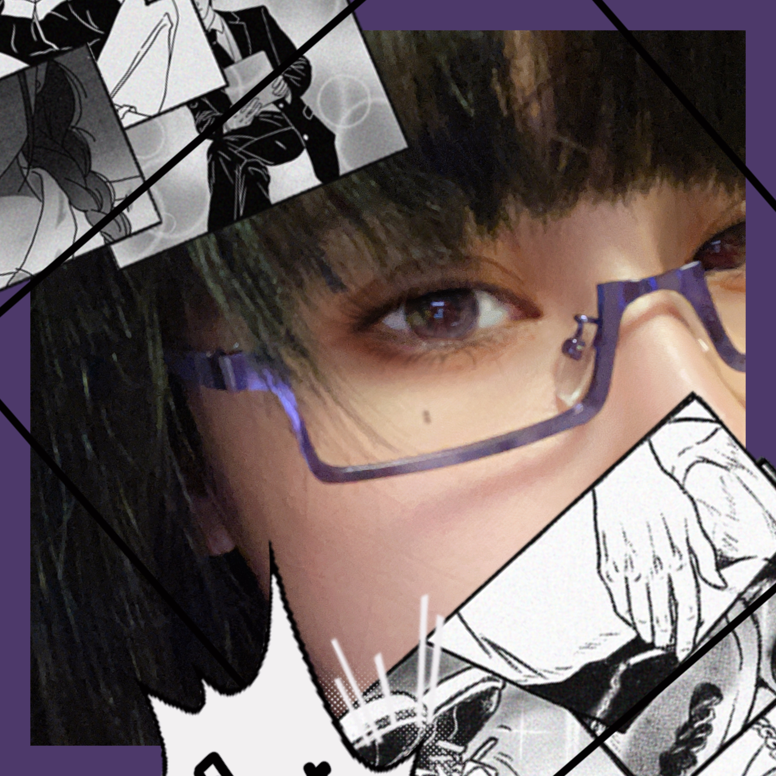 真希学姐 紫色半框眼镜框装饰cosplay半截镜框禅院真希咒术回战御