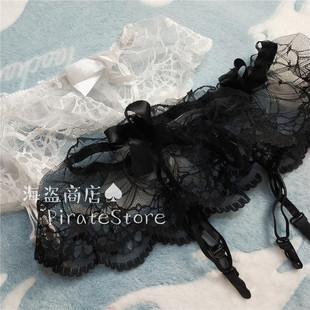 天使x恶魔 JK大腿袜蕾丝弹力扣性感辣妹 防滑吊袜带黑白2色Lolita