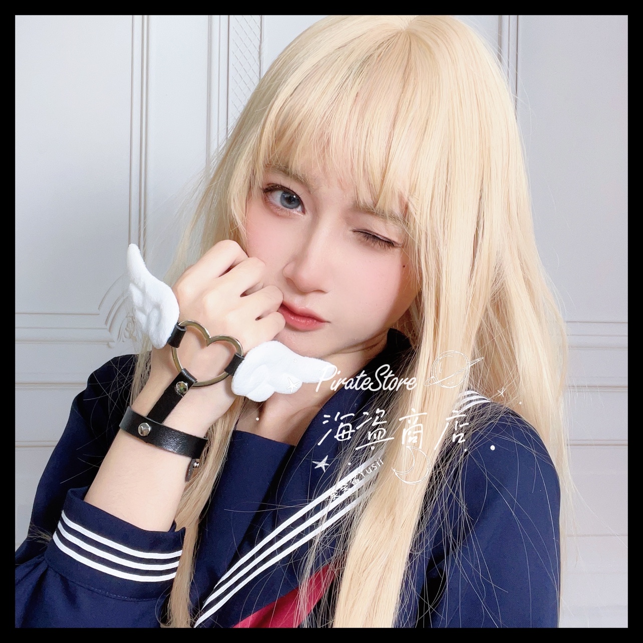 亚文化爱心翅膀手环小饰品