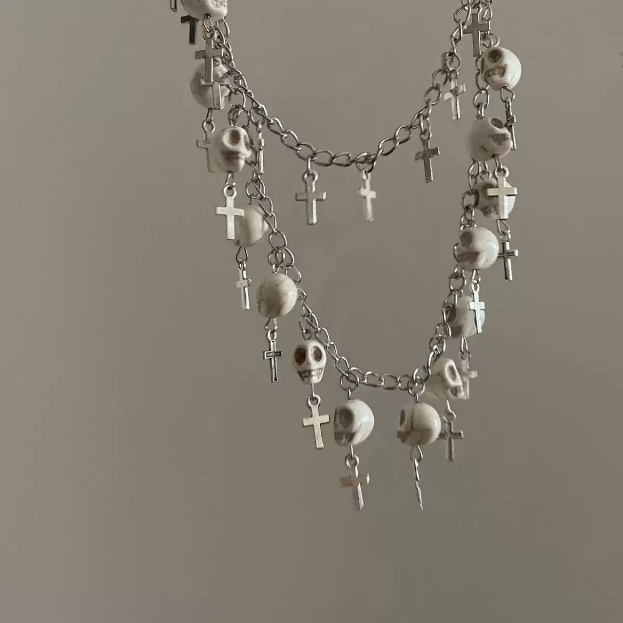 魑魅魍魉百鬼夜行暗黑双层项链