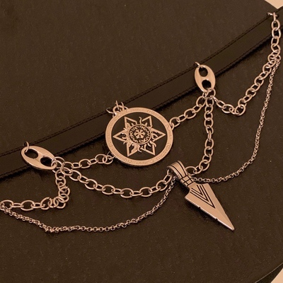 沉坠 五芒星链条暗黑哥特复古朋克箭矢项圈 choker音乐节辣妹穿搭