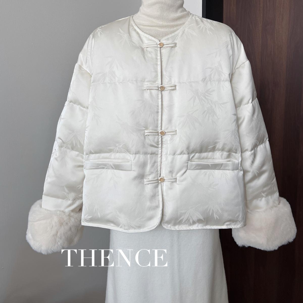 THENCE 清幽 新中式羽绒服女冬季新款盘扣高级感气质国风外套上衣