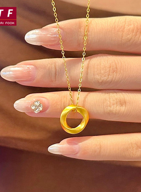 新款黄金莫比乌斯环金包银项链女