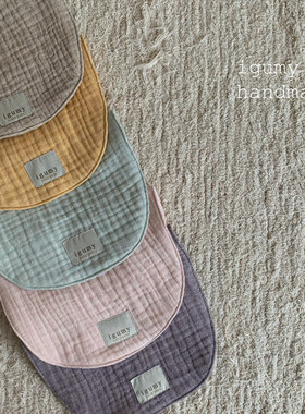 igumy100%进口纯棉纱布新生婴儿防吐奶口水巾宝宝辅食围兜饭兜6层