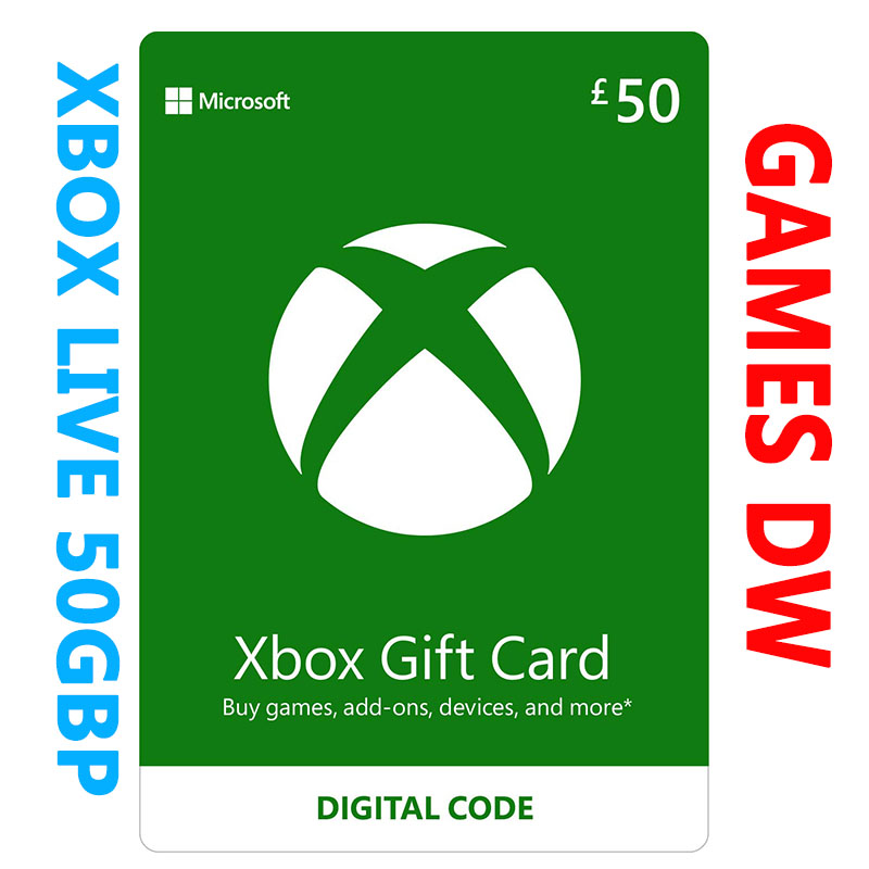 GBP 50 XBOX LIVE GIFT CARD UK voucher code 英国XBOX充值点卡