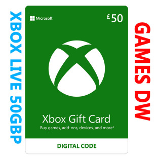 GBP50 XBOX LIVE GIFT CARD (UK) £50 voucher 英国XBOX充值点卡