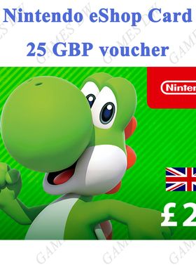 英国任天堂eShop充值点卡25英镑GBP Switch/3DS/WiiU e-Cash Card
