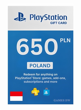 PlayStation Store Gift Card 650 PLN(Poland) 波兰兹罗提充值卡