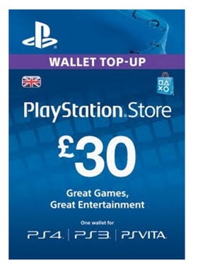 PlayStation Network Gift Card 30GBP 英国PSN礼品卡30英镑Code