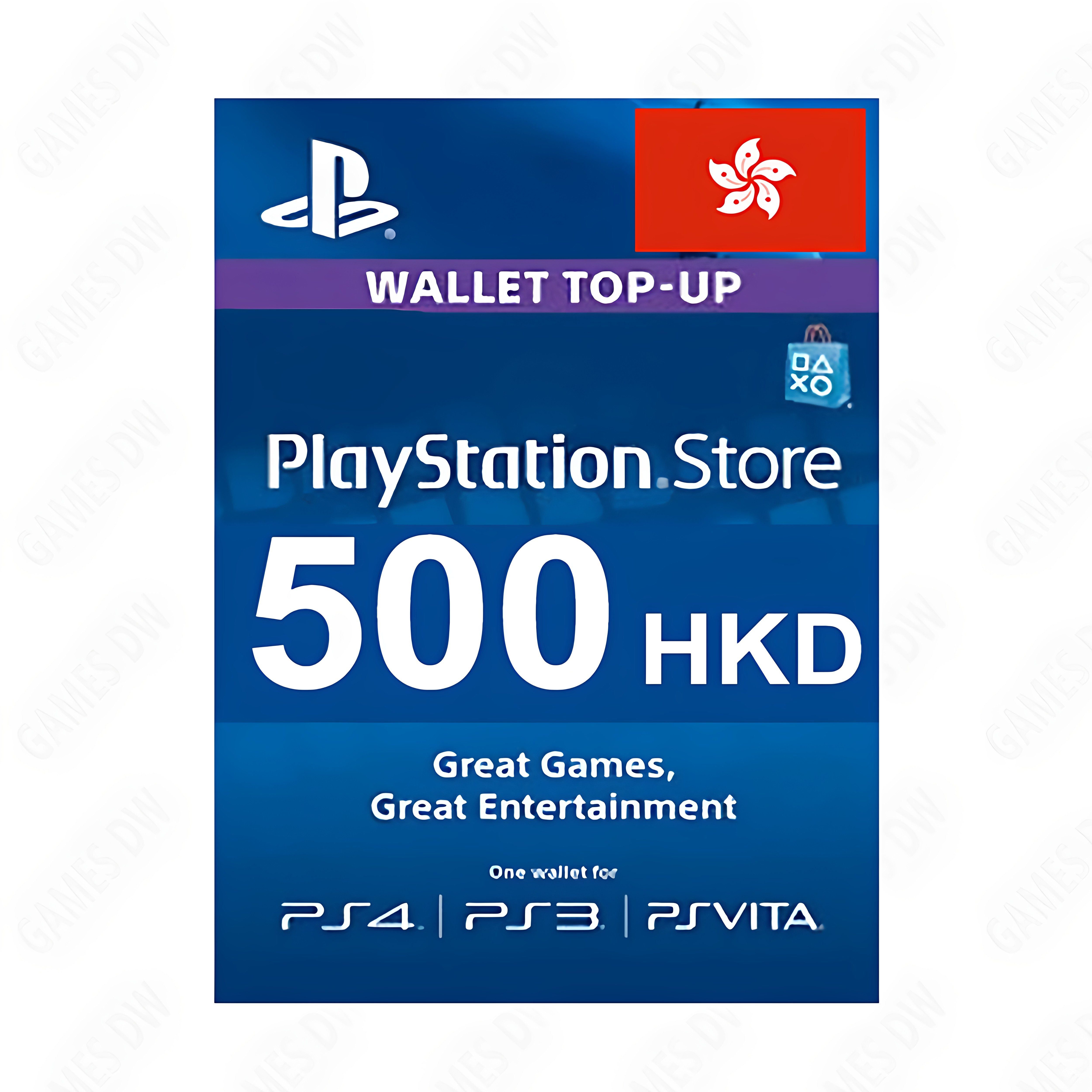 港服官方PSN点卡HKD500港币元礼品卡 香港索尼PS5/PS4游戏充值卡