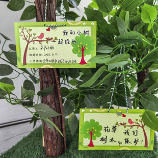 学校许愿树苗认养卡片幼儿园小学生环创手工diy防水心愿贺卡许愿