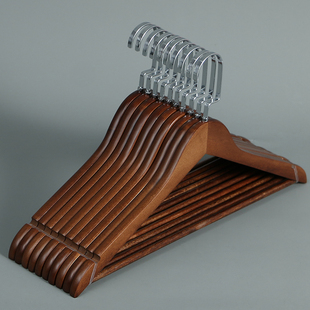 木质衣架复古防滑酒店衣撑衣服成人挂衣架木制无痕实木晾衣服架子