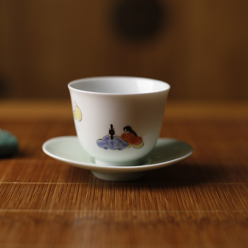 【器世界】日本茶具茶杯有田烧深川制纯手工作品品杯礼品茶杯