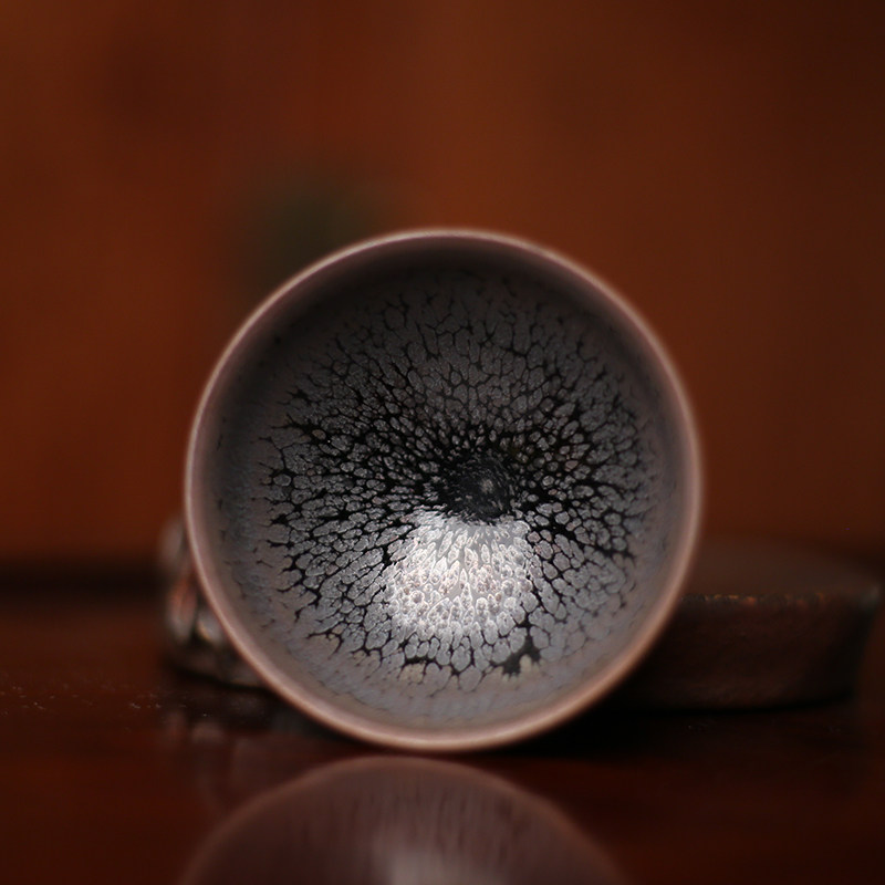 器世界日本京都水出胜大师天目盏建盏曜变紫金釉手拉坯原矿釉茶杯