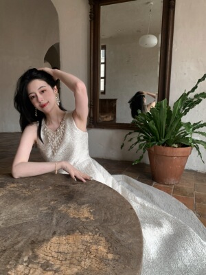 FLOATING巴洛克珍珠生日裙订婚裙