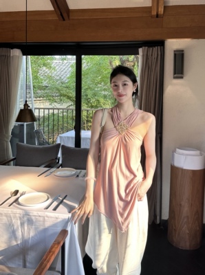 手工钉珠FLOATING挂脖上衣FLOA