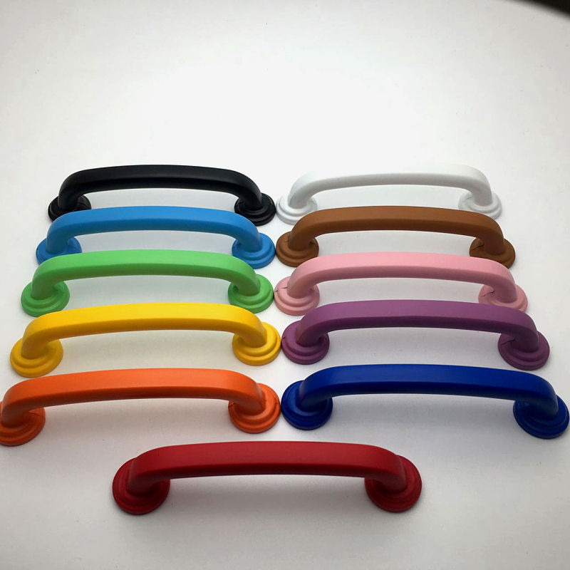 孔距96/160黑白彩色现代简约美式鞋橱柜把手抽屉儿童房衣柜门拉手