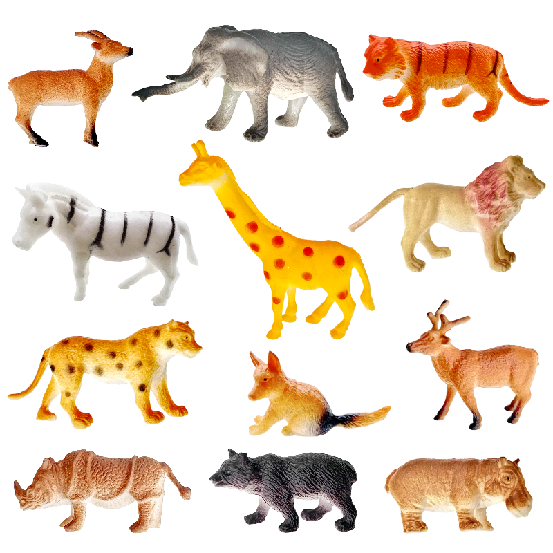 塑胶仿真森林小动物12只套装包邮