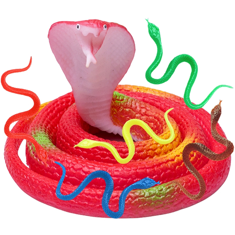 软胶玩具蛇眼镜蛇送小蛇包邮