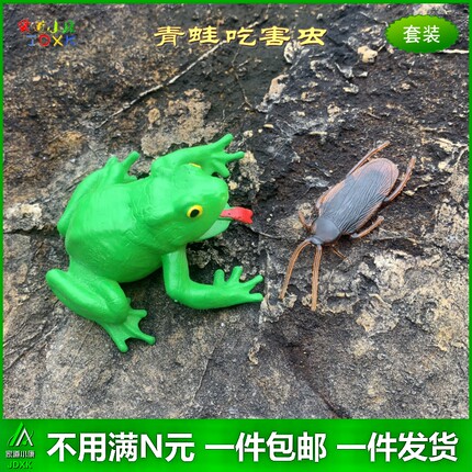 软胶仿真青蛙吓人蟑螂塑胶昆虫玩具景点园艺花草装饰造景动物模型