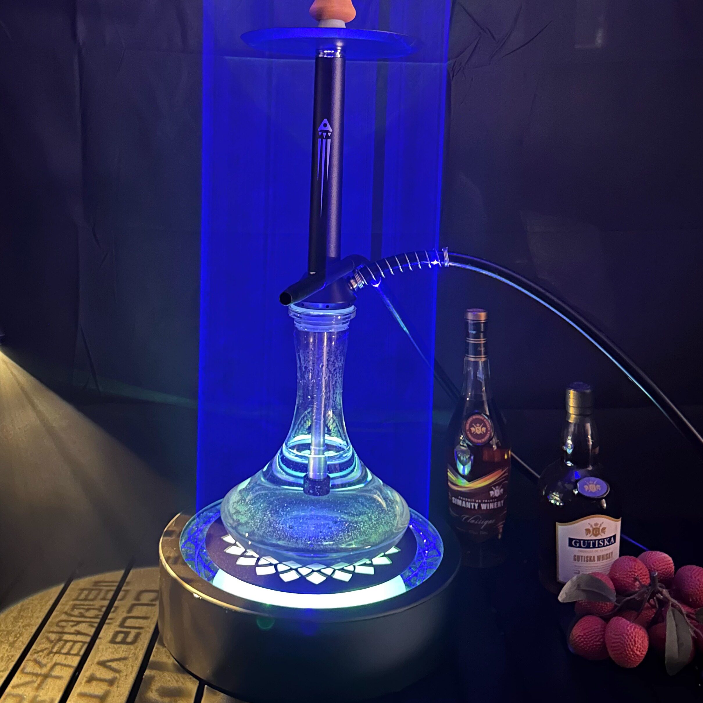 外贸出口水烟激光底 酒吧清吧水烟吧专用配件水烟壶通用氛围灯