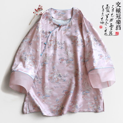 云澍纱袖上衣新中式盘扣国风夏女